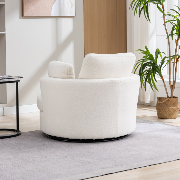 Rosdorf Park Dahlonega Upholstered Swivel Barrel Chair & Reviews Wayfair